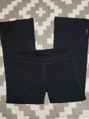 Black Yoga Palazzo Pants with Wide Waistband